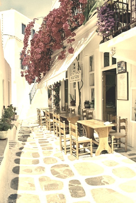 Sidewalk Cafe, Mykonos, Greece