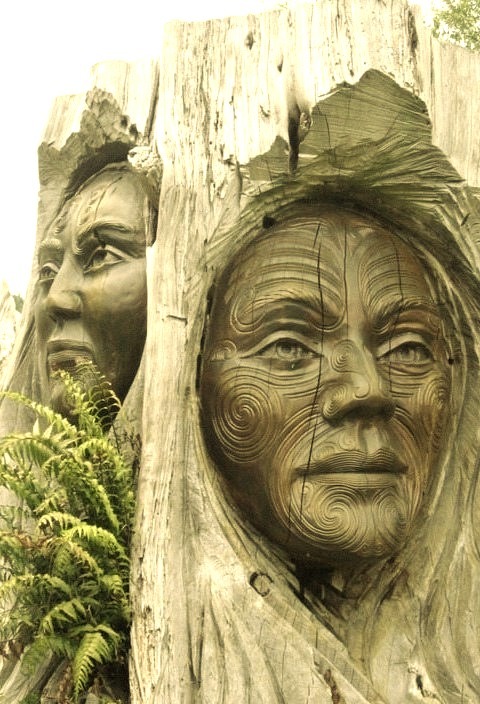 Maori Carvings, Lake Taupo , New Zealand
