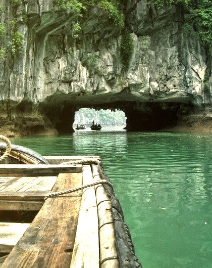 Rock tunnel, Phang-Nga Bay, Thailand.